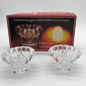 Cristal d’Arques Cheverny Crystal candlestick holders 24% lead made in France